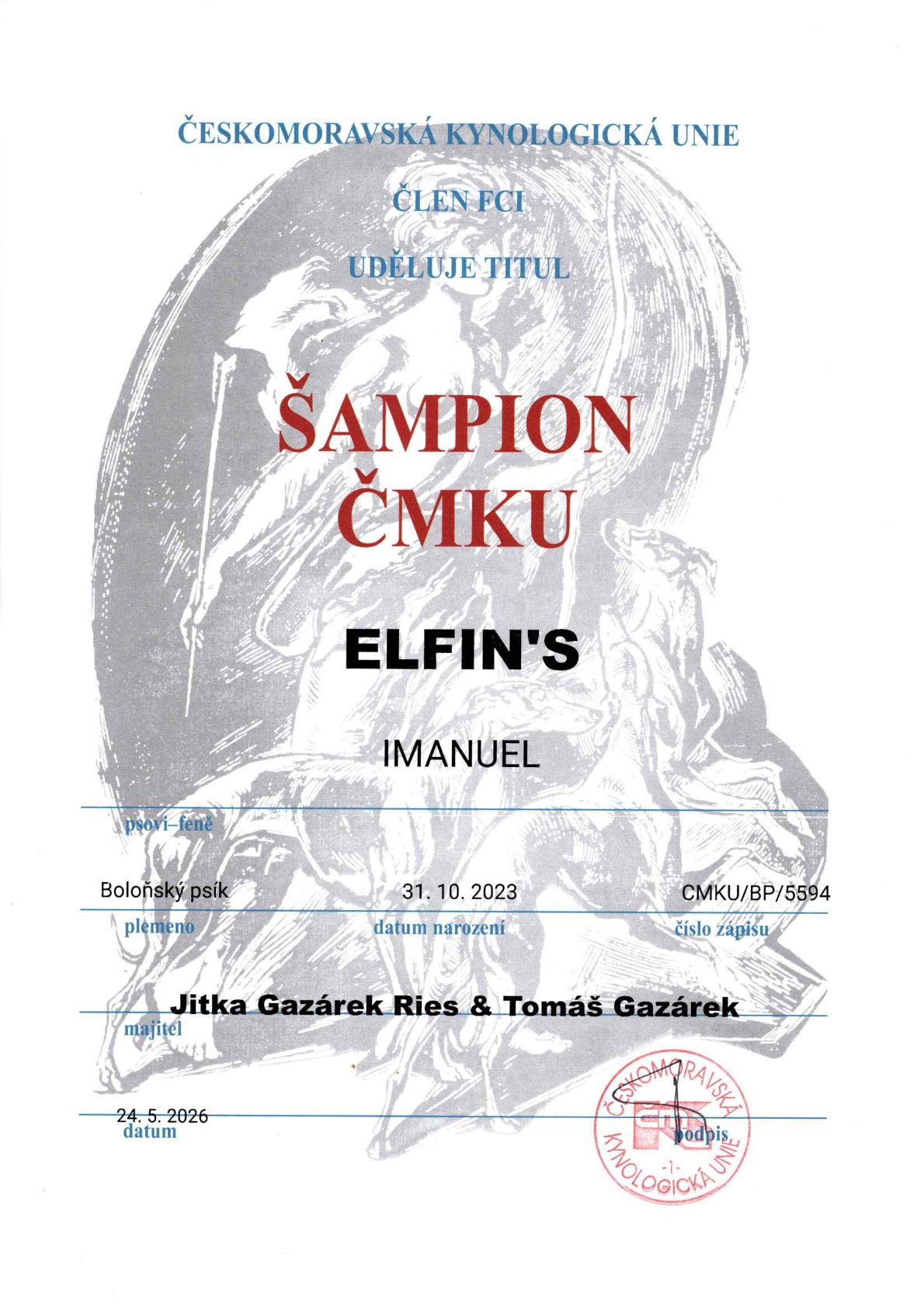 Šampion ČMKU 20260603
